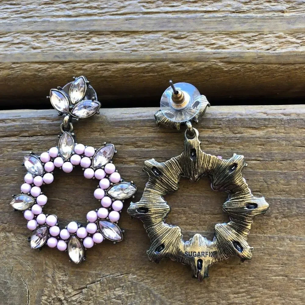 SugarFix by Baublebar Pink Beaded and Diamond Earrings